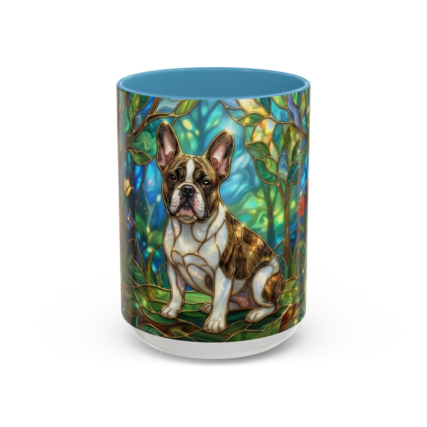 Stained Glass French Bulldog Mug, Frenchie Coffee Mug, Colorful French Bulldog Art Cup, Dog Mom Gift, Pet Lover Mug, Unique Frenchie Gift