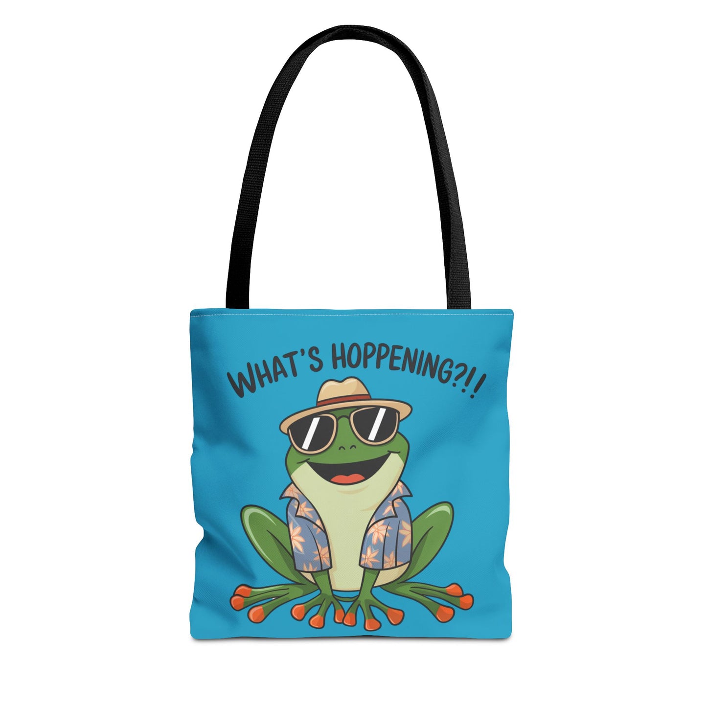 Frog Tote Bag - What's Hoppening Pun Design