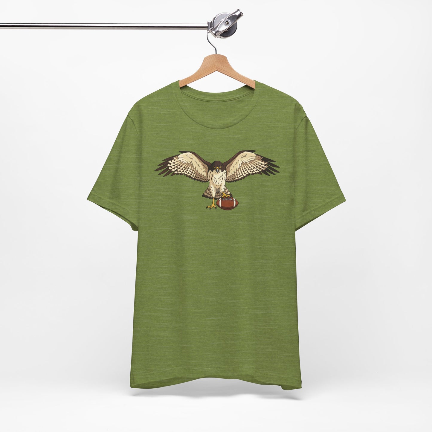 Hawk Football Shirt, Hawk Holding Football T Shirt, Football Mascot Tee, Bird Of Prey Shirt, Sports Fan Gift, Game Day Hawk Tee