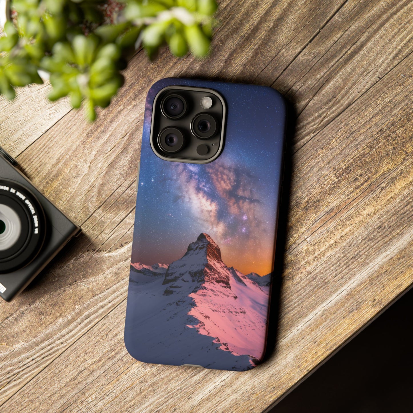iPhone Case Mountain Top and Milky Way Nature Phone Case Unique Gift