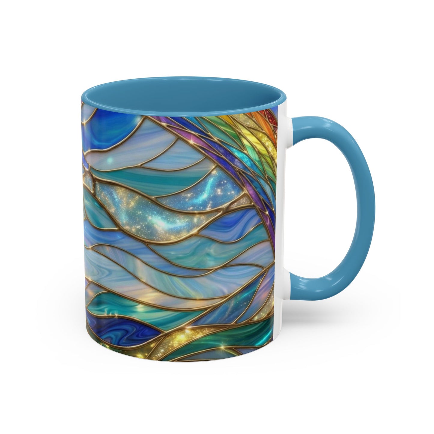 Stained Glass Rainbow Mug, Pot Of Gold Coffee Cup, St Patricks Day Gift, Magical Fantasy Tea Cup, Lucky Irish Leprechaun, Colorful Art