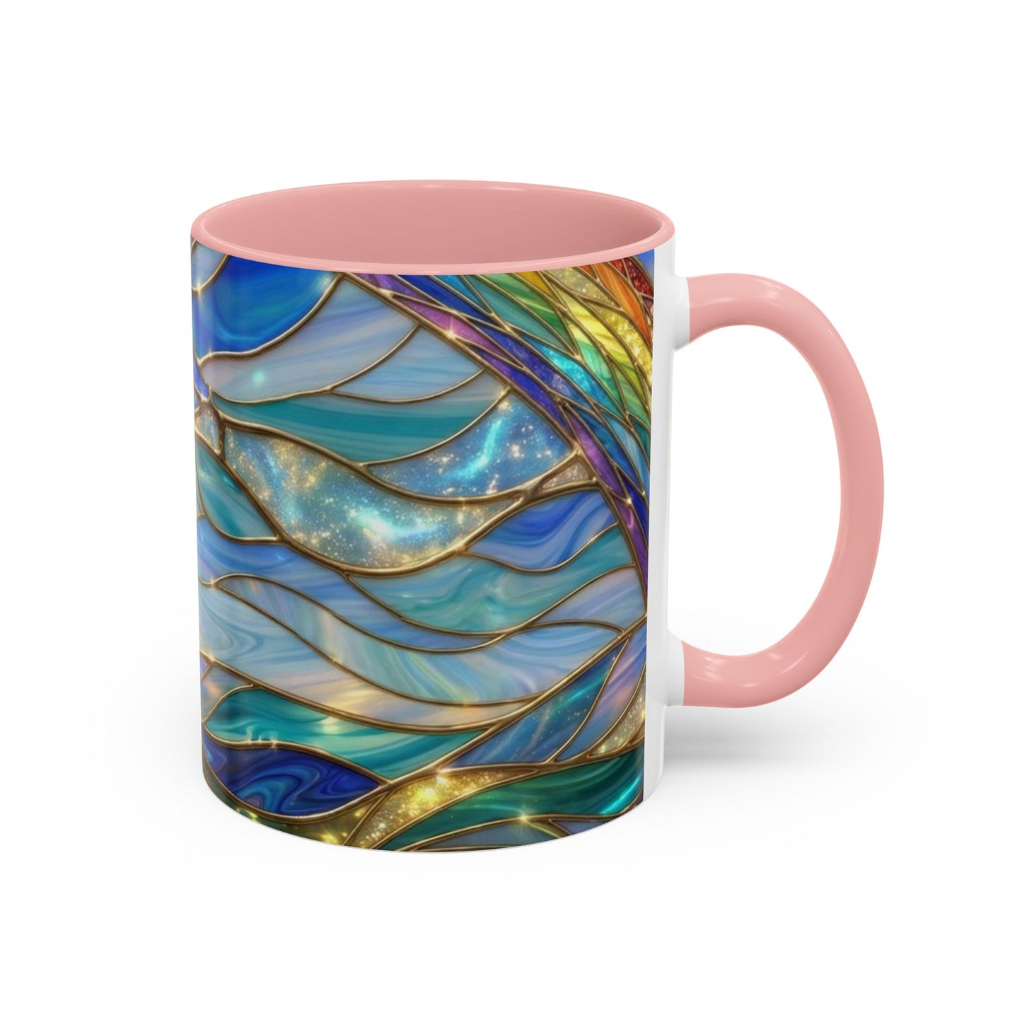 Stained Glass Rainbow Mug, Pot Of Gold Coffee Cup, St Patricks Day Gift, Magical Fantasy Tea Cup, Lucky Irish Leprechaun, Colorful Art