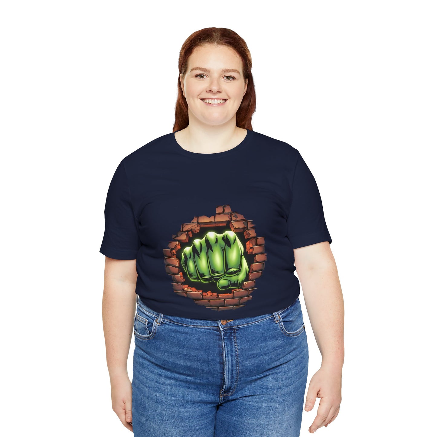 Green Hero Fist Graphic Tee – Superhero Shirt, Comic Pop Art, Gamer Gift, Y2K Dopamine Aesthetic, Funny Nerd Fashion, Unisex T‑shirt