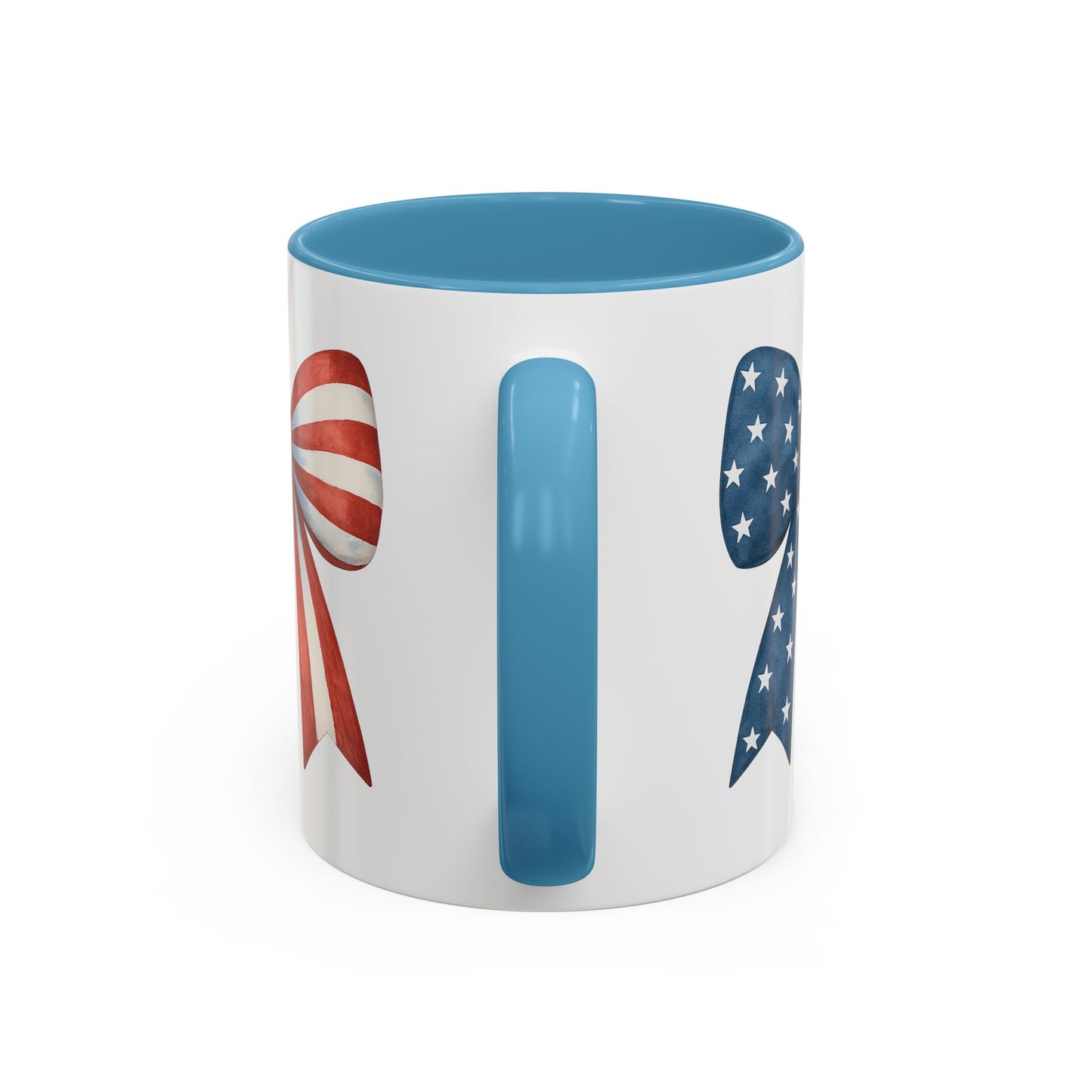 Patriotic Bow Mug | 4th of July Coffee Mug | American Flag Mug | USA Stars Stripes Cup | July 4th Gift Idea | Red White Blue Drinkware