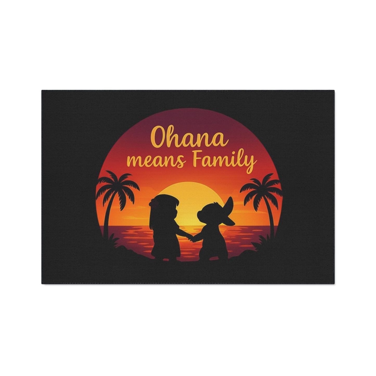 Ohana Means Family Doormat - Family Inspired Entry Rug - Cute Family Welcome Mat - Tropical Sunset Indoor Home Decor