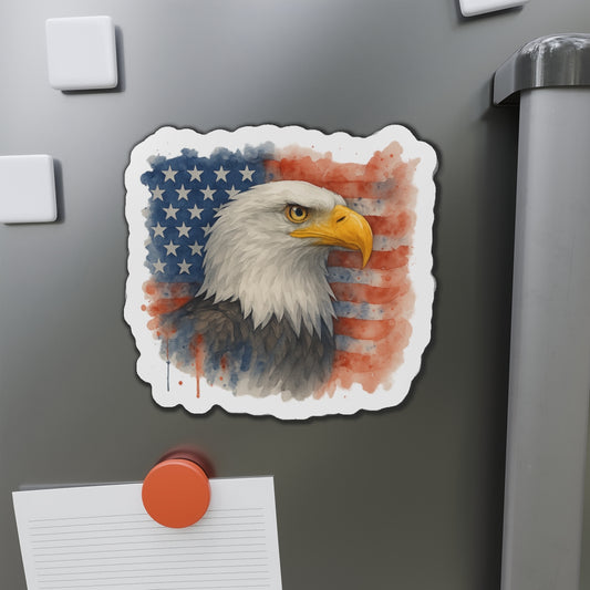 Eagle Flag Die-Cut Magnet American Decor Bald Eagle Magnet Patriotic Flag 4th of July Decor