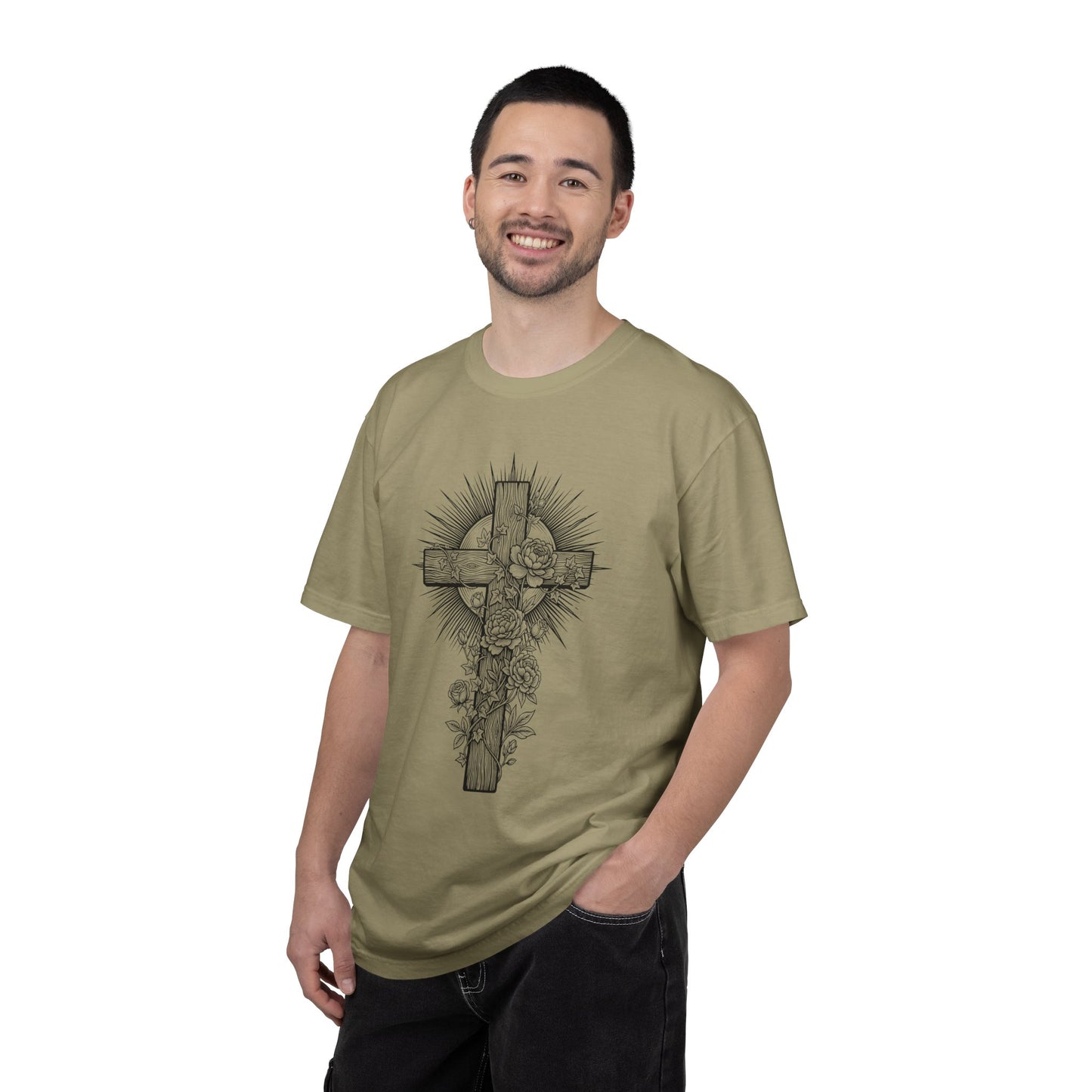 Christian Floral Cross Shirt, Boho Faith T-Shirt, Religious Botanical Tee, Wildflower Jesus Shirt, Easter Apparel, Christian Gifts