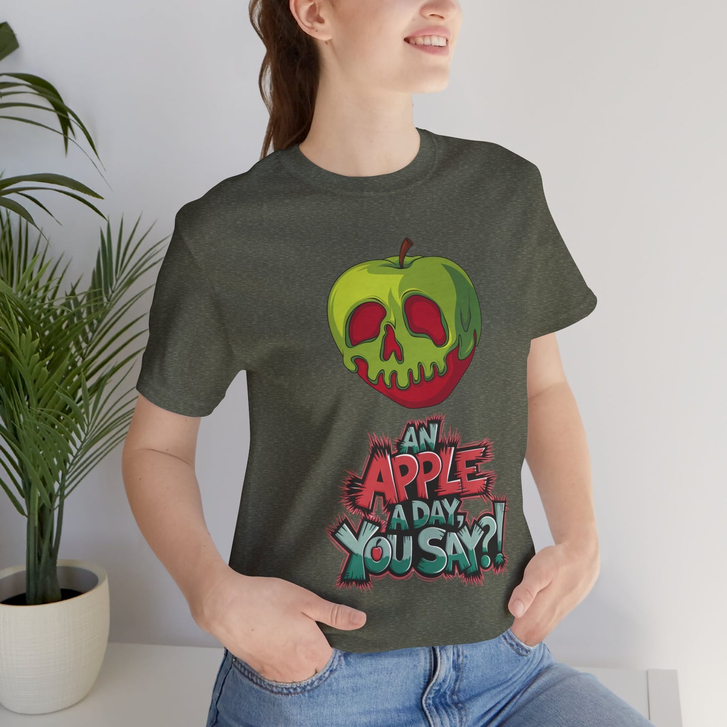 Funny Apple Skull Shirt – An Apple A Day You Say? – Grunge Fruit Tee – Y2K Nostalgia T‑Shirt – Gift for Fruit Lovers