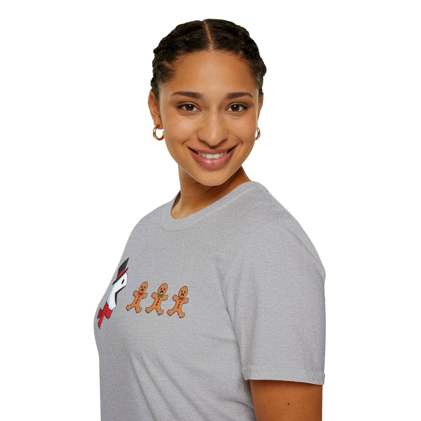 Funny Snowman And Gingerbread T-Shirt, Cute Christmas Tee, Holiday Humor Shirt, Festive Graphic Tee For Men And Women, Winter Gift Idea