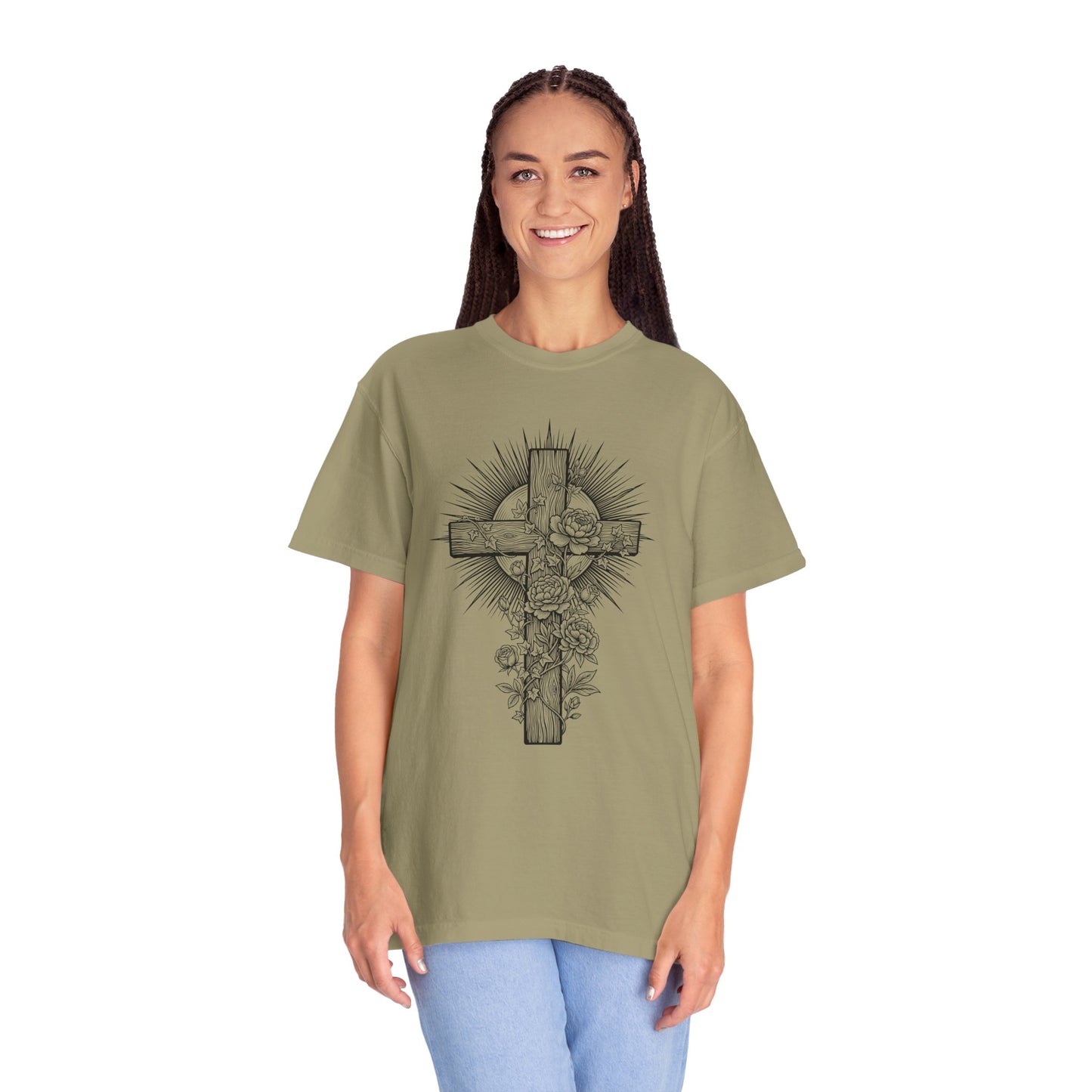 Christian Floral Cross Shirt, Boho Faith T-Shirt, Religious Botanical Tee, Wildflower Jesus Shirt, Easter Apparel, Christian Gifts