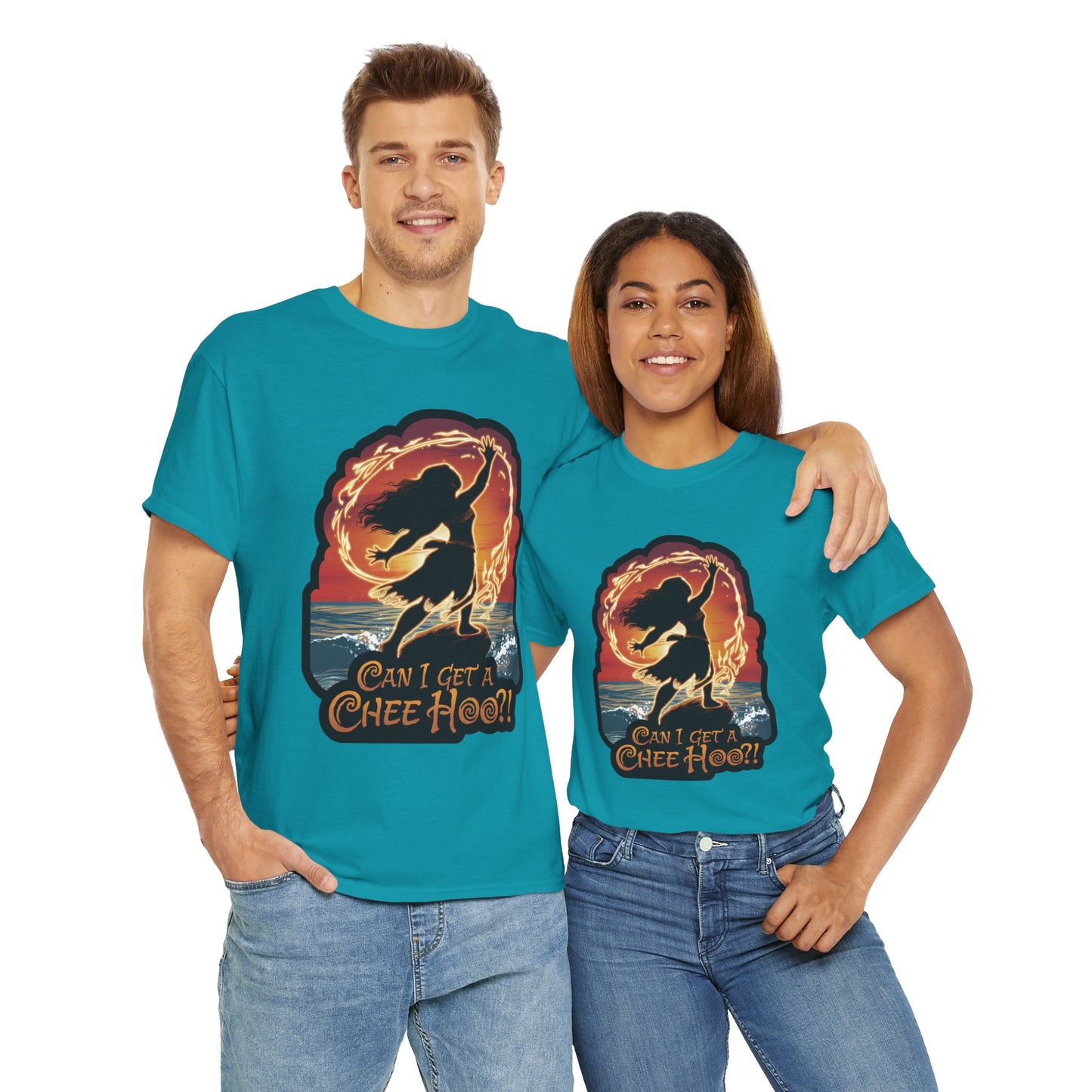 Can I Get a Chee Hoo Shirt – Hawaiian Island Vibes Tee – Hula Dancer Sunset Graphic T-Shirt – Polynesian Luau Party Unisex Top