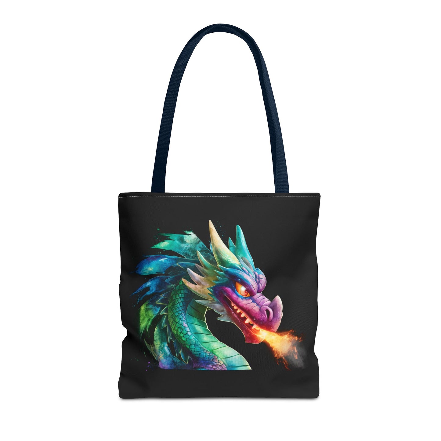 Double-Sided Fierce Dragon Canvas Tote - Colorful Fire-Breathing Fantasy, Eco Reusable Bag, Gift for Dragon Lover