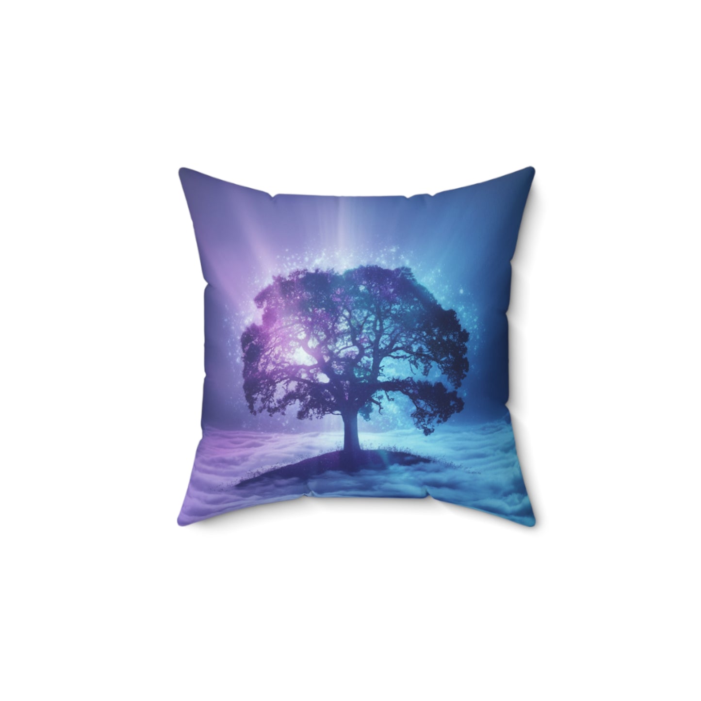 Square Pillow Dreamy Tree in Clouds