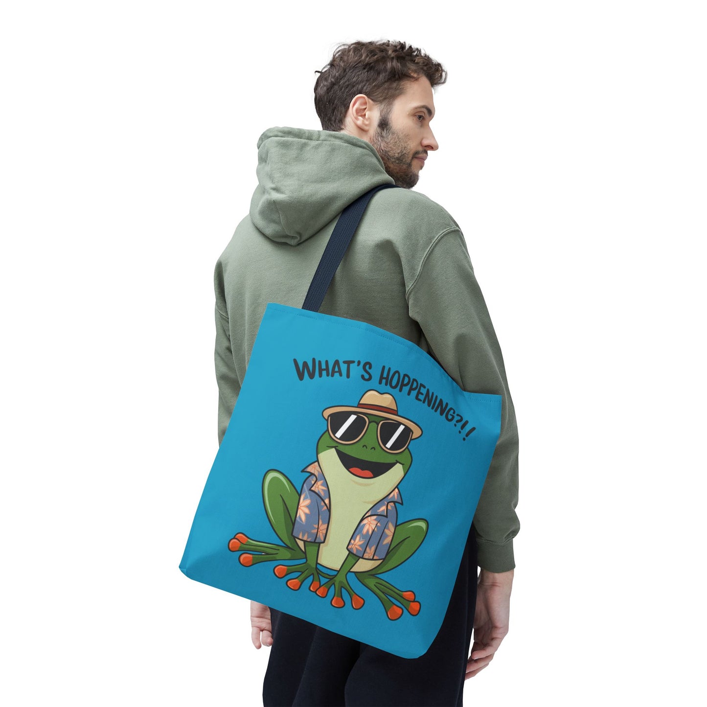 Frog Tote Bag - What's Hoppening Pun Design