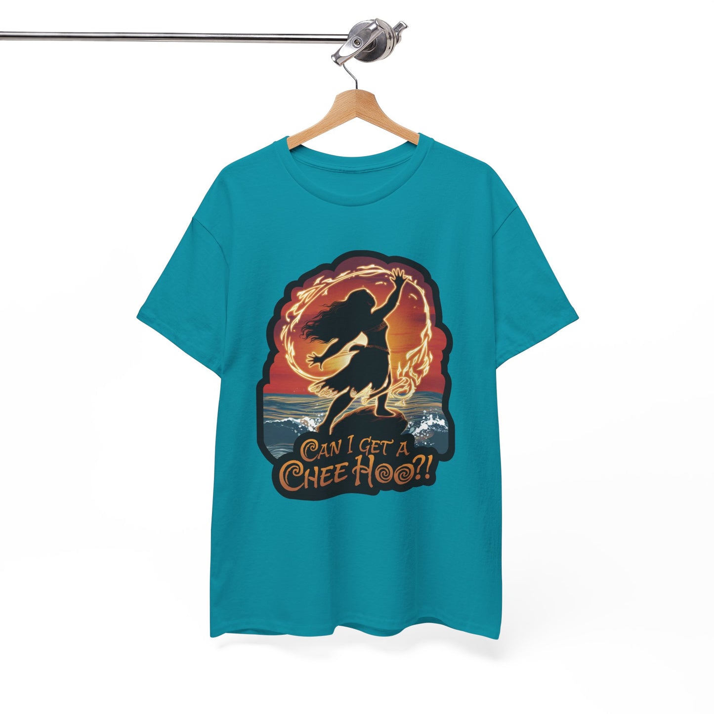 Can I Get a Chee Hoo Shirt – Hawaiian Island Vibes Tee – Hula Dancer Sunset Graphic T-Shirt – Polynesian Luau Party Unisex Top