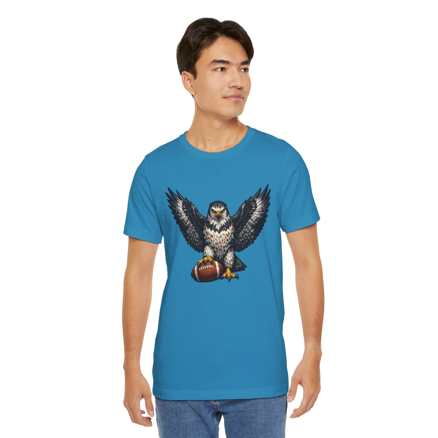 Hawk Football Shirt, Hawk Holding Football T Shirt, Hawk Mascot Tee, Football Bird Of Prey Shirt, Game Day Sports Tee, Hawk Fan Gift