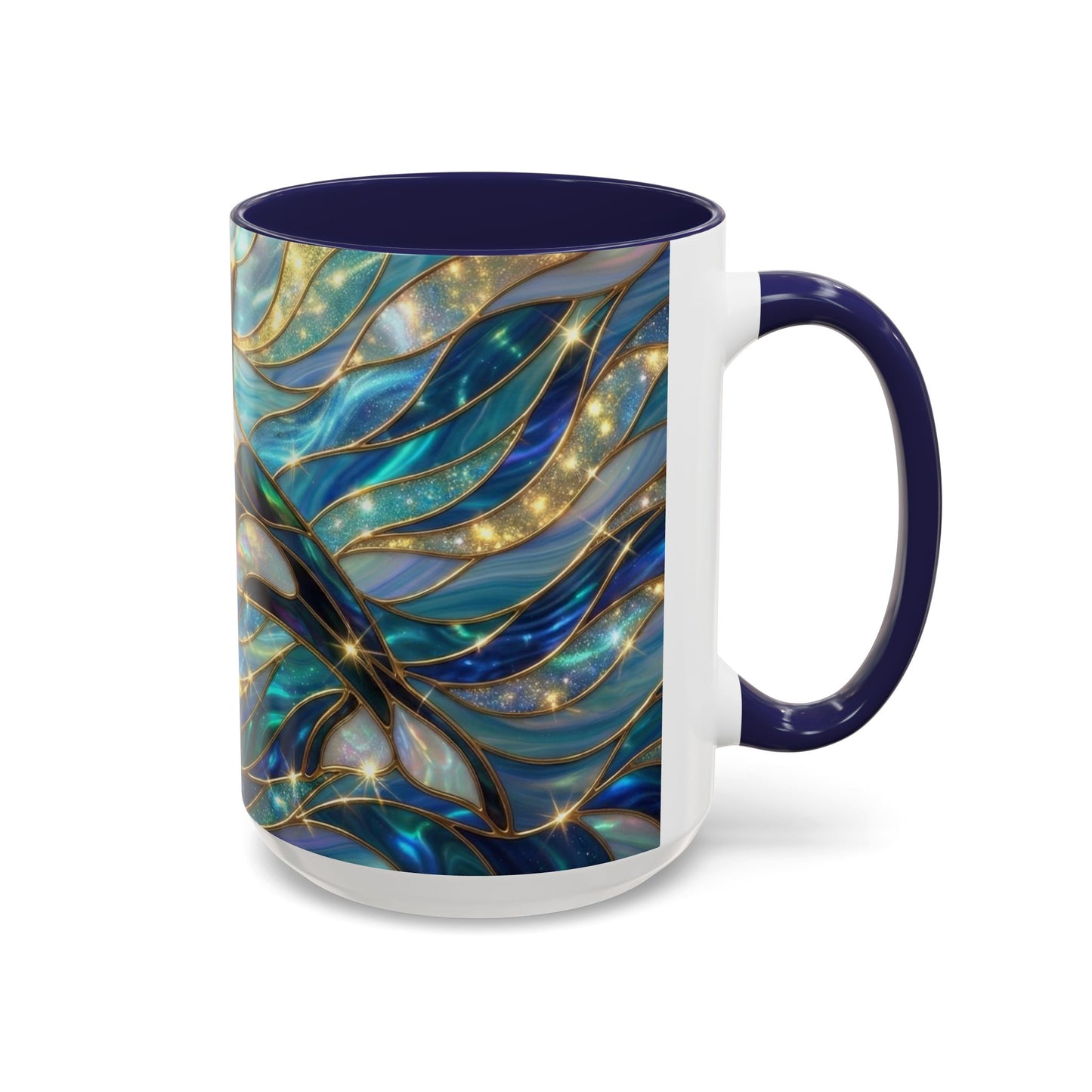 Orca Coffee Mug, Killer Whale Mug, Stained Glass Orca Art Mug, Ocean Animal Coffee Cup, Marine Life Gift, 11oz 15oz Ceramic Mug