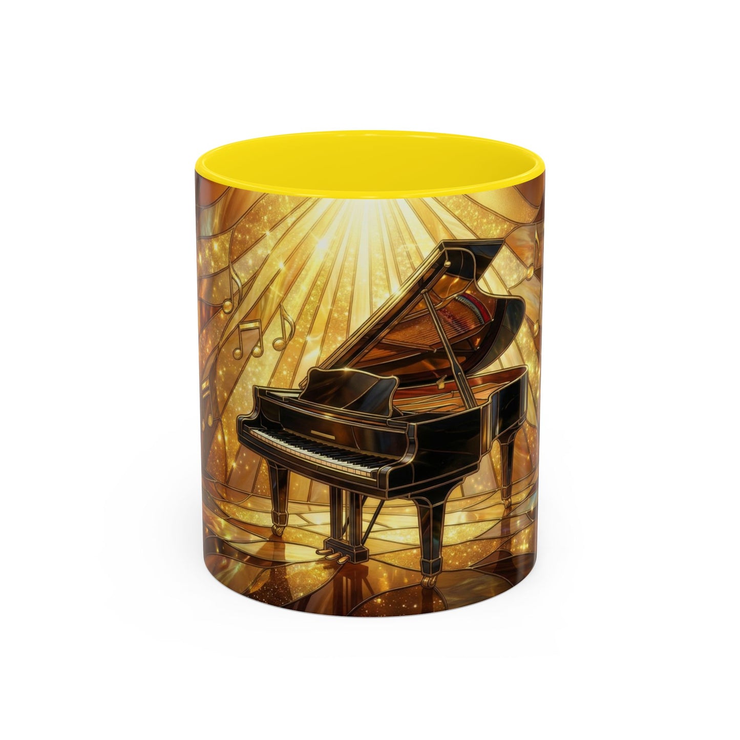 Stained Glass Piano Mug, Grand Piano Coffee Mug, Music Lover Gift Mug, Musician Art Mug, Classical Music Gift, Piano Lover Cup