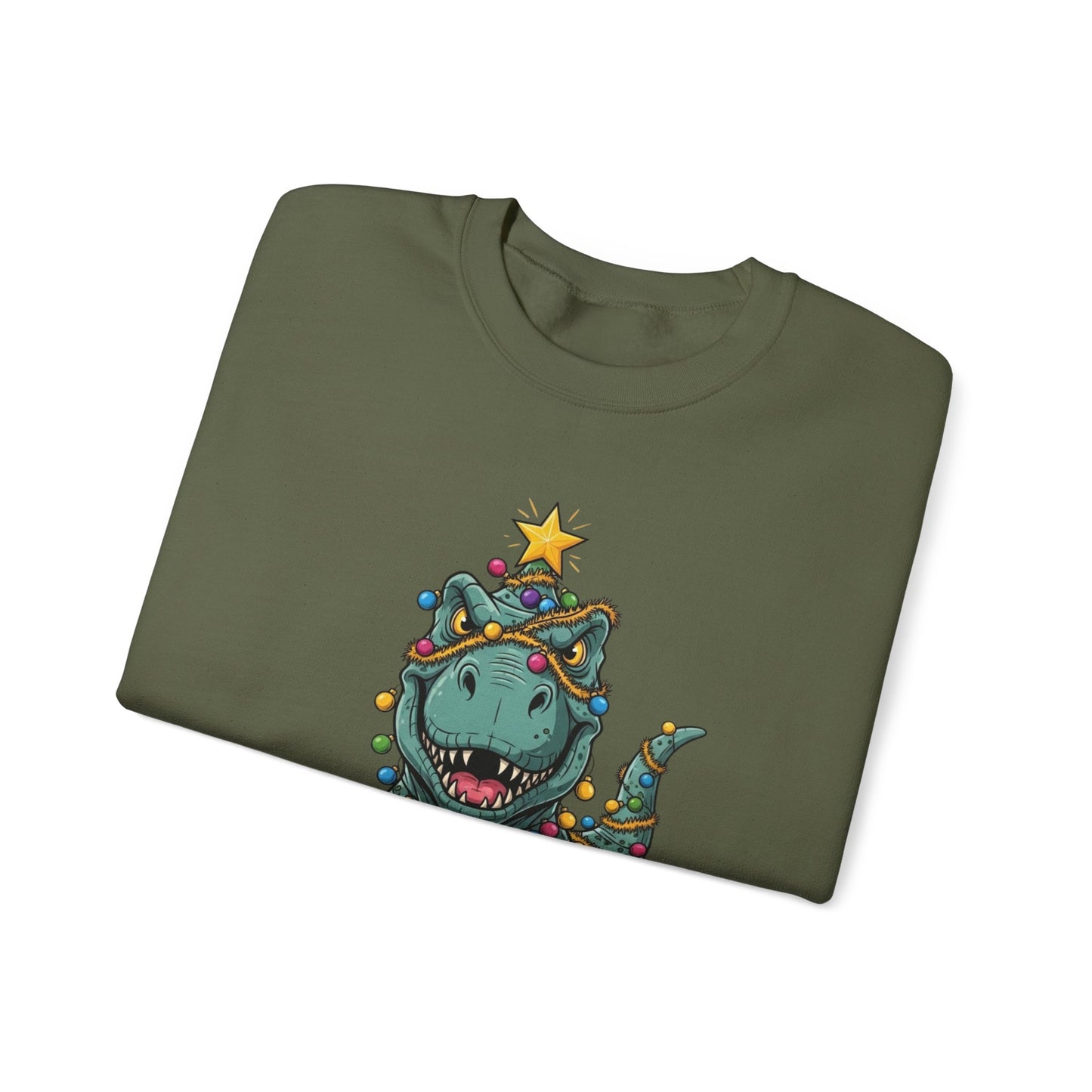 Tree Rex Christmas Sweatshirt, Funny Dinosaur Holiday Sweater, Cute T-Rex Christmas Crewneck, Festive Unisex Gift For Friends And Family