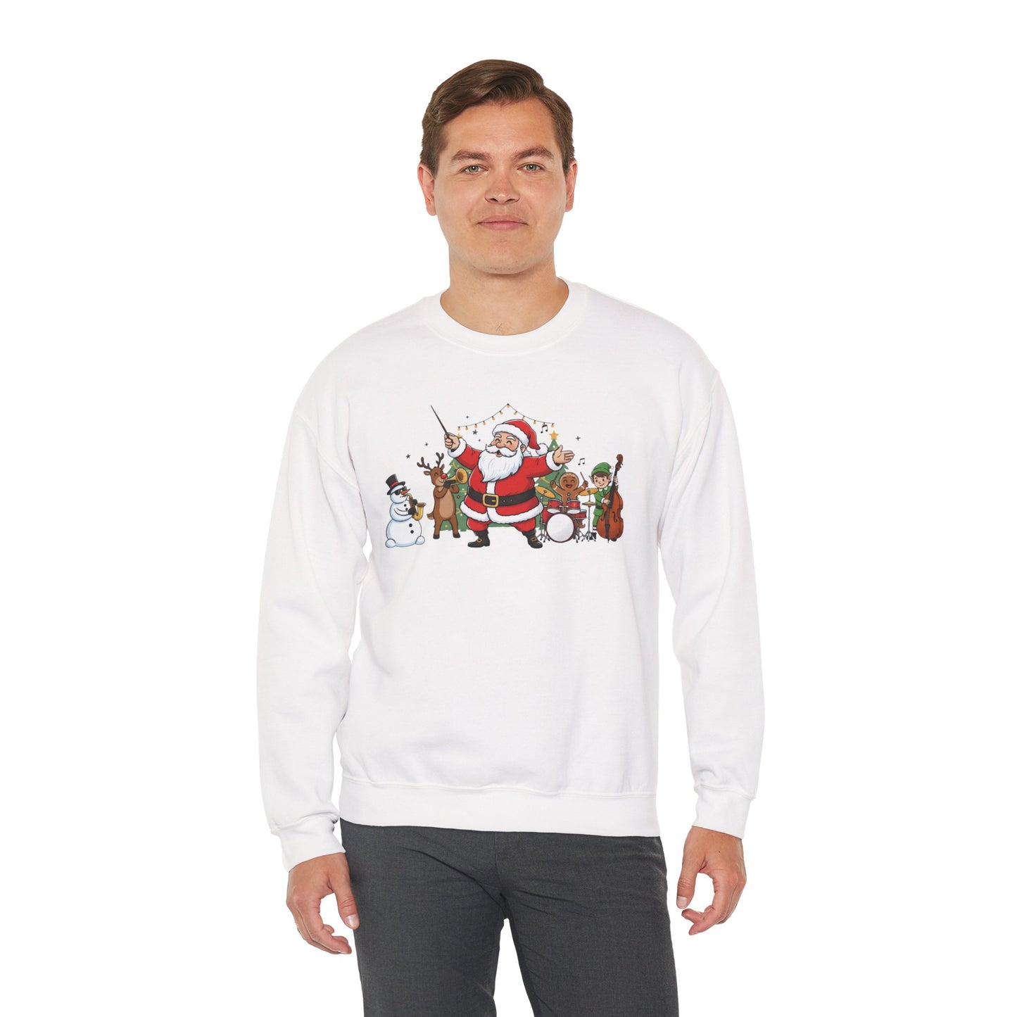 Santa’s Christmas Band Sweatshirt | Funny Holiday Crewneck | Festive Unisex Christmas Sweater | Cozy Winter Gift