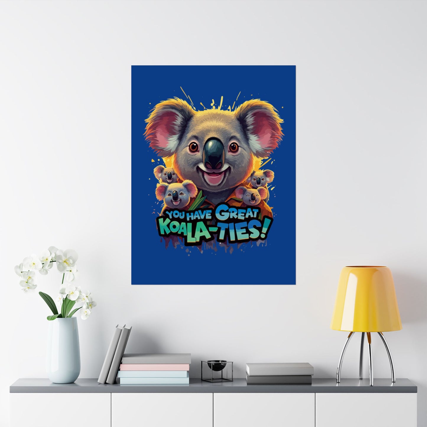 Vertical Poster - Great Koala-Ties Pun Design