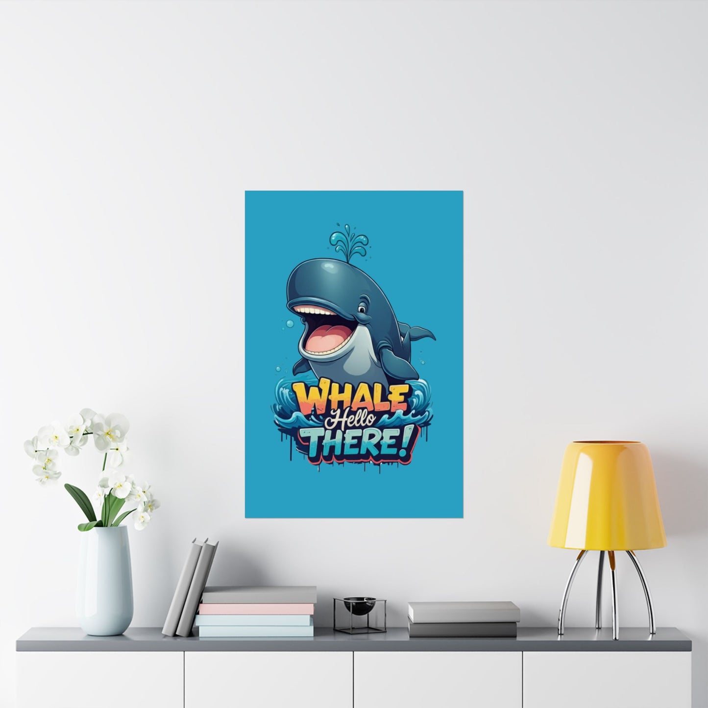 Vertical Poster - Whale Hello There Pun