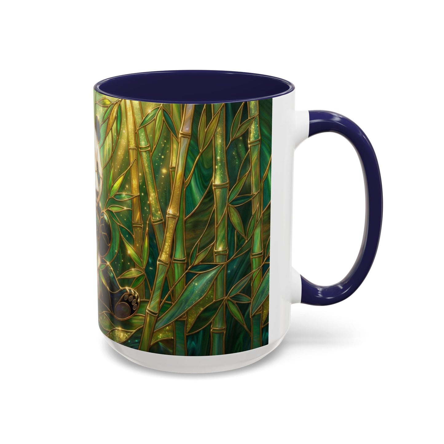 Stained Glass Panda Mug, Panda Coffee Mug, Bamboo Panda Cup, Cute Panda Gift, Nature Animal Mug, Wildlife Art Mug, Panda Lover Gift