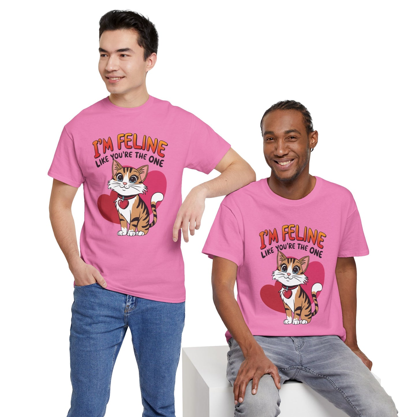I’m Feline Like You’re The One Shirt, Cute Cat Valentine Tee, Funny Cat Love Graphic TShirt, Romantic Gift For Her Him, Cat Pun Shirt