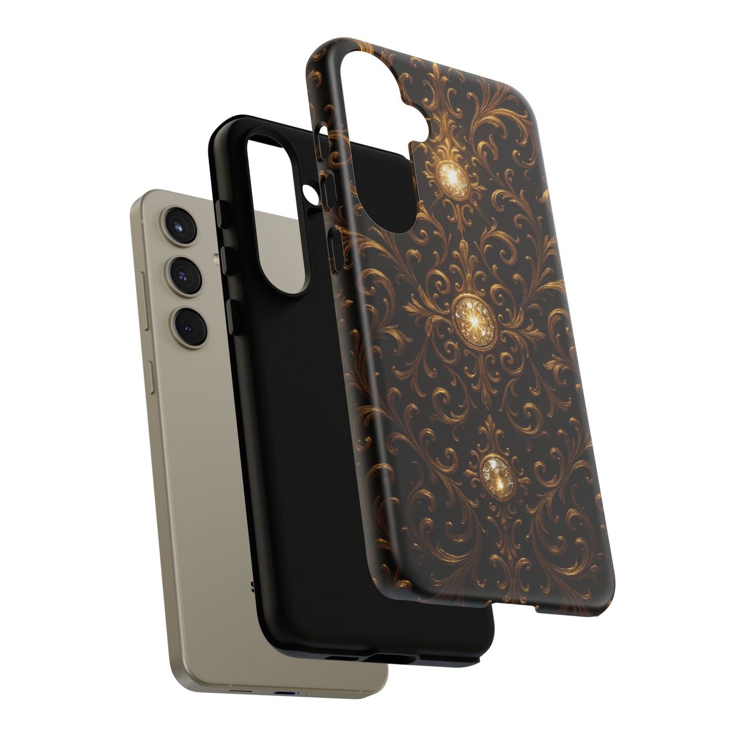 Luxury Baroque Samsung Case – Elegant Gold Ornate Floral Phone Cover for Galaxy