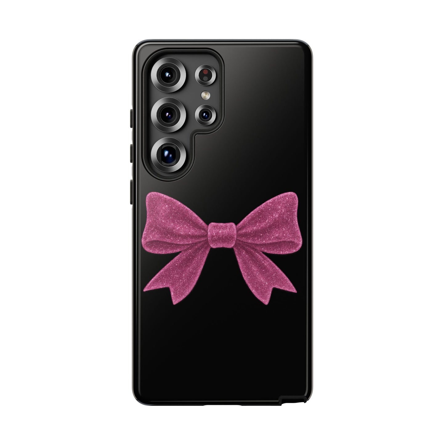 Pink Glitter Bow Samsung Case – Coquette Aesthetic Phone Cover – Girly Glossy Galaxy Case – Cute Soft Girl Tech Accessory – Kawaii Gift Idea