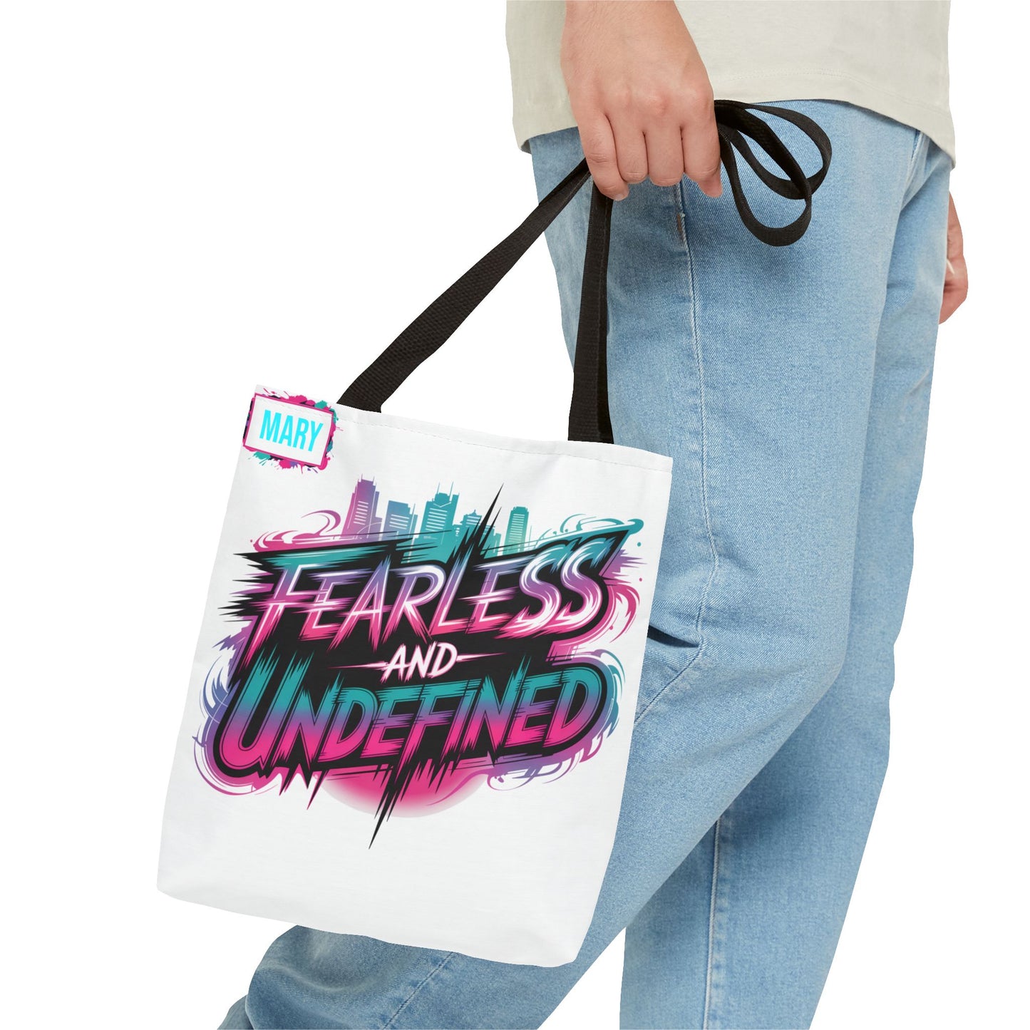 Custom Name Tote Bag | Fearless and Undefined Design | K-Pop Inspired Gift for Fans | Personalized Bold Aesthetic Bag | Trendy Streetwear Tote