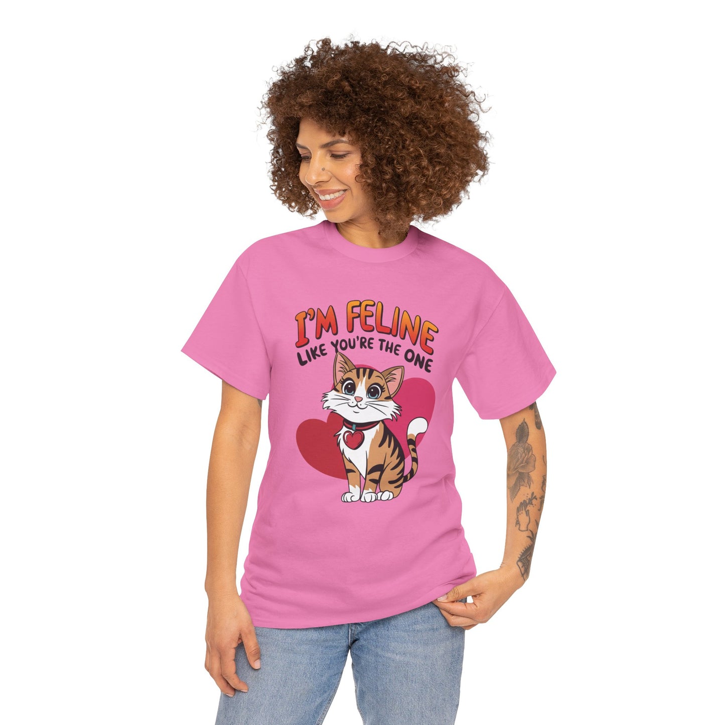 I’m Feline Like You’re The One Shirt, Cute Cat Valentine Tee, Funny Cat Love Graphic TShirt, Romantic Gift For Her Him, Cat Pun Shirt