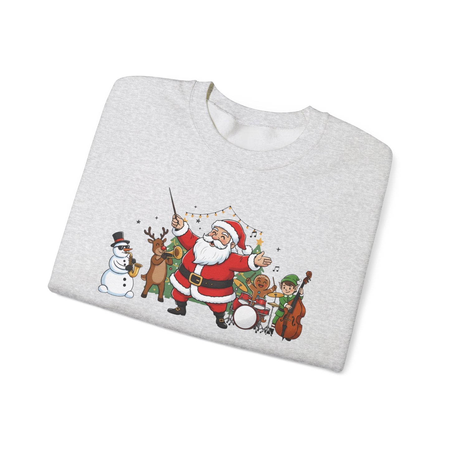 Santa’s Christmas Band Sweatshirt | Funny Holiday Crewneck | Festive Unisex Christmas Sweater | Cozy Winter Gift