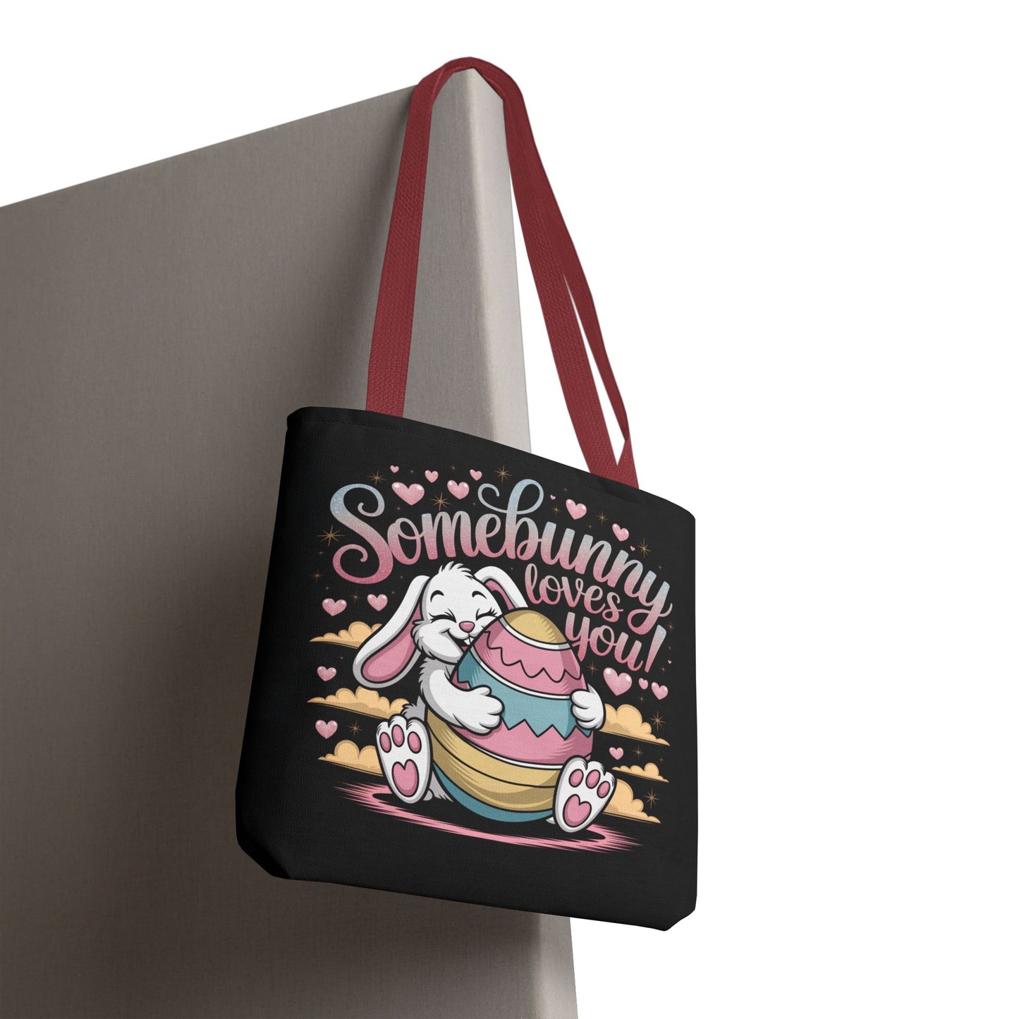 Easter Bunny Tote Bag Somebunny Loves You Easter Bag Bunny