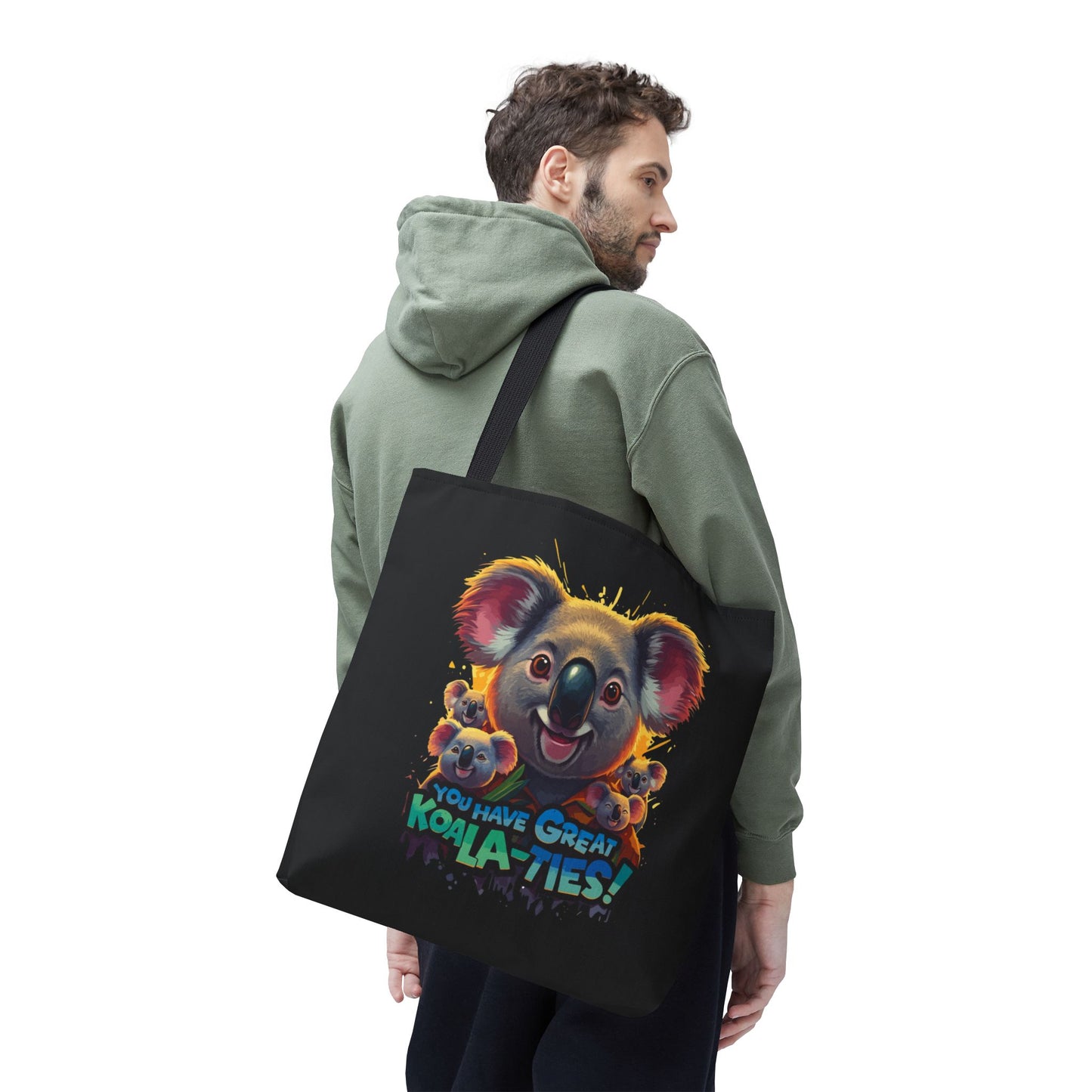 Koala Tote Bag – Funny Animal Pun Bag with Cute Koala Design – Reusable Grocery, Beach, or Everyday Carry Bag – Gift for Koala Lovers