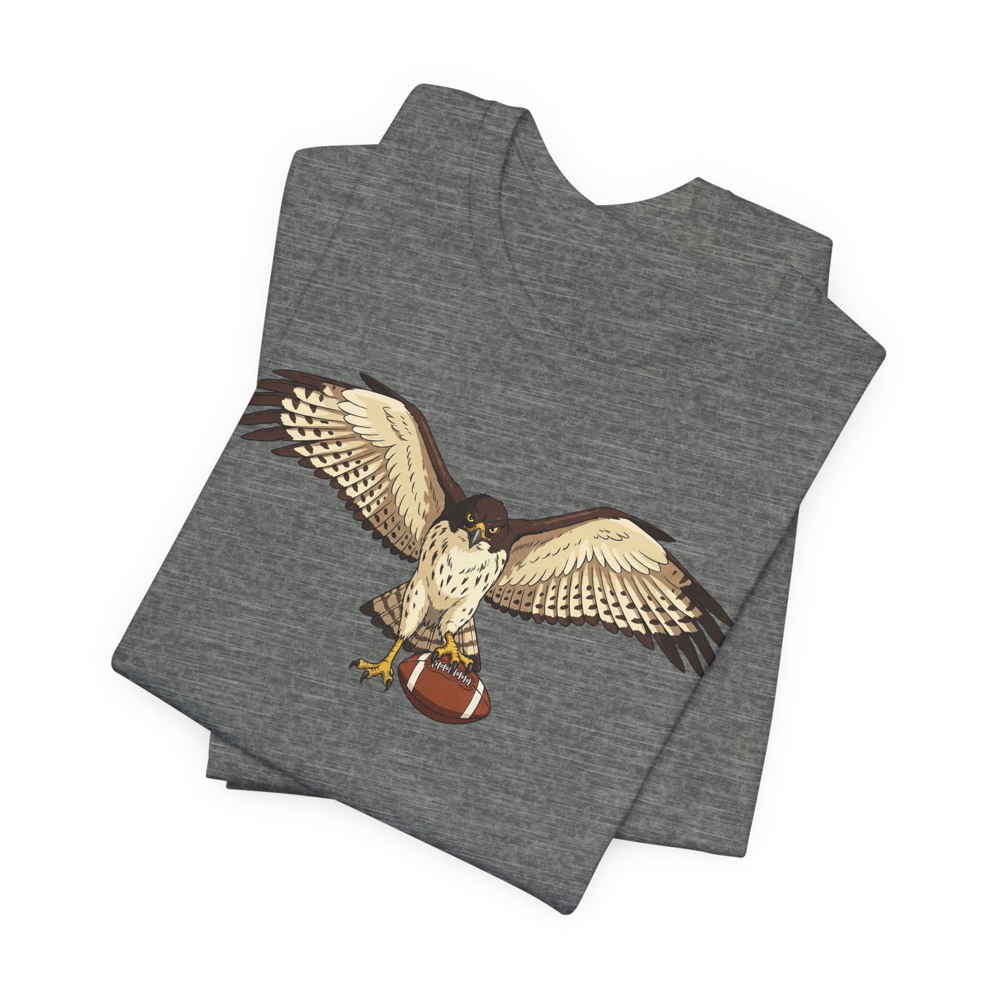 Hawk Football Shirt, Hawk Holding Football T Shirt, Football Mascot Tee, Bird Of Prey Shirt, Sports Fan Gift, Game Day Hawk Tee