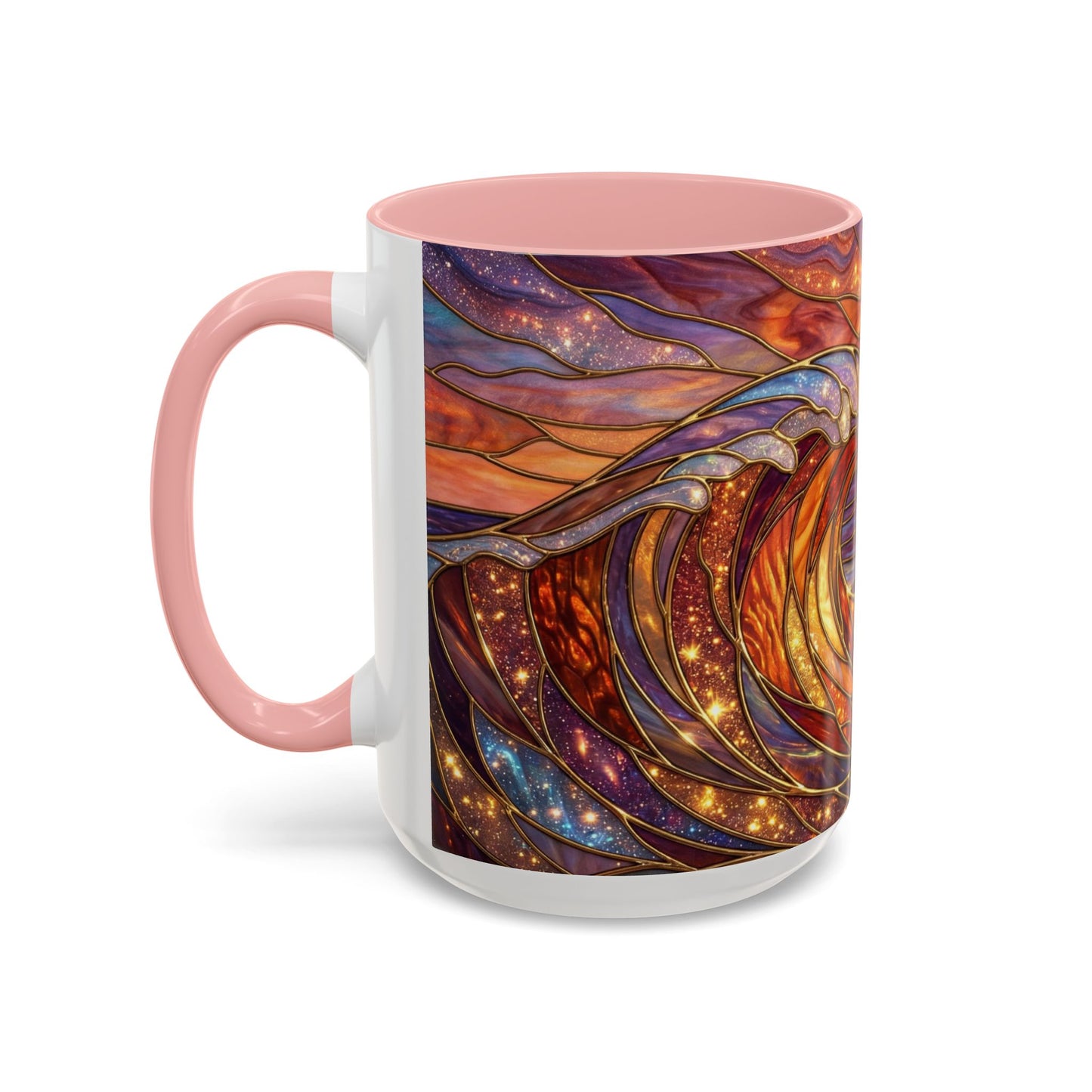 Stained Glass Wave Mug, Ocean Sunset Coffee Cup, Vibrant Beach Art, Sea Lover Gift, Mosaic Tea Cup, Summer Kitchen Decor, Nature Drinkware