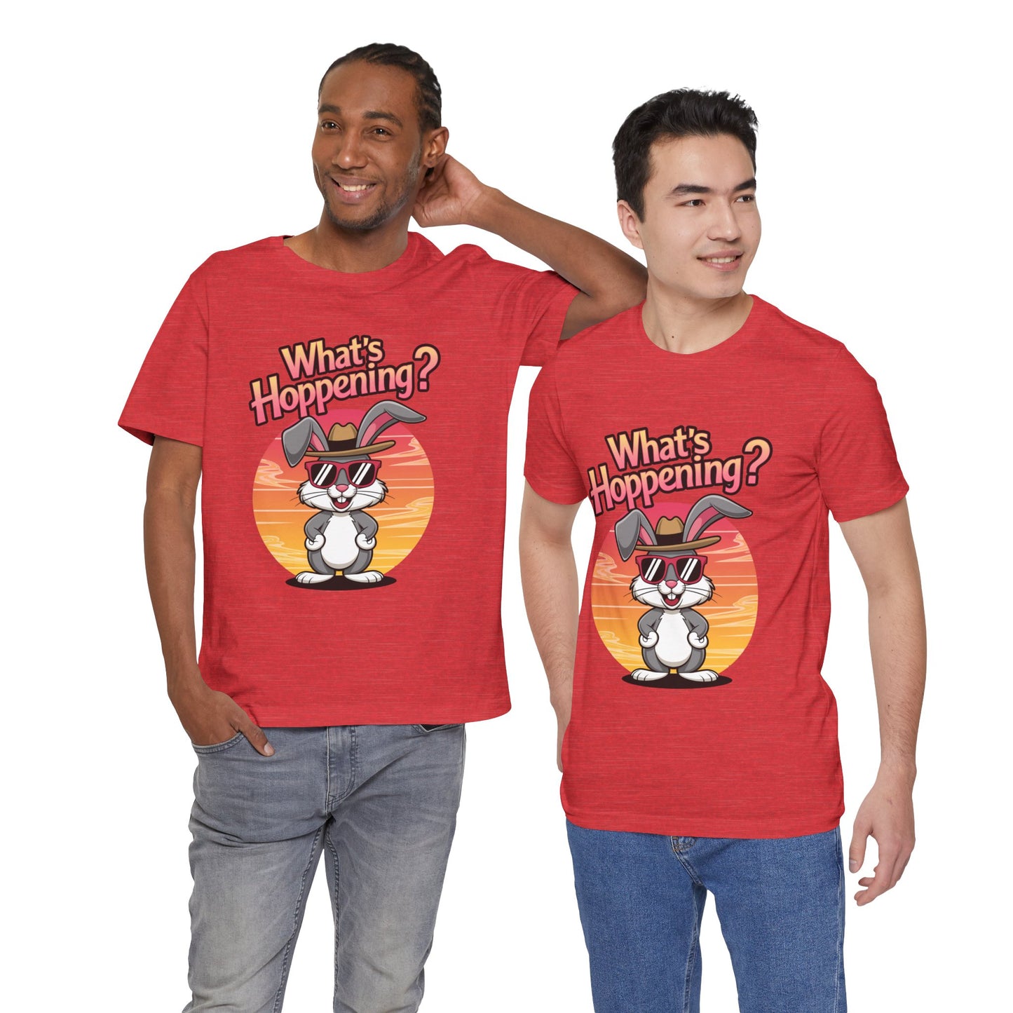 What’s Hoppening Funny Bunny Shirt – Cute Rabbit Pun T-Shirt – Sunset Graphic Tee for Animal Lovers, Easter, and Pun Enthusiasts