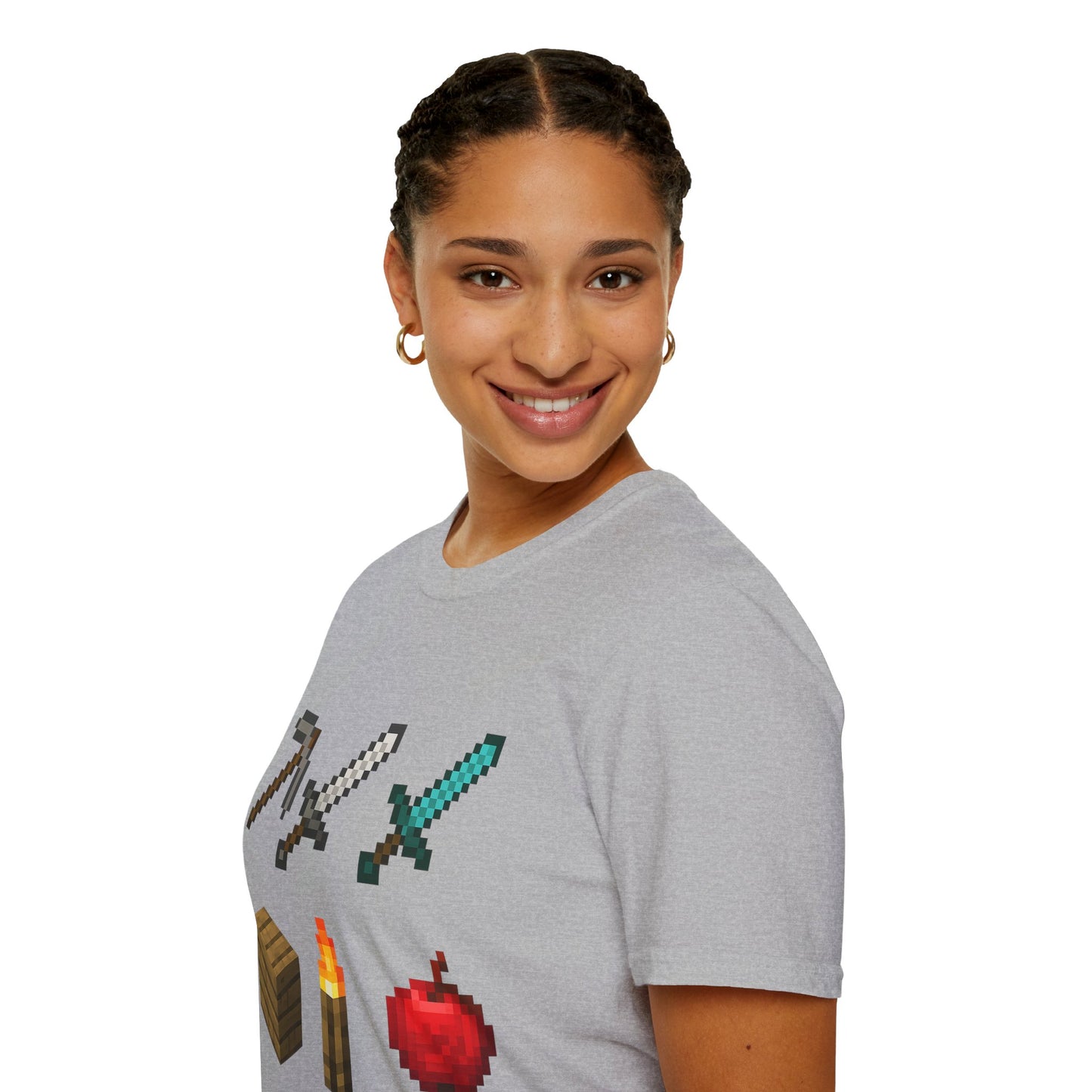 Pixel Tools & Items T-Shirt | Retro Pixel Art Gaming Tee, 8-Bit Gamer Shirt, Pixel Weapons & Supplies Top, Video Game Lover Gift Unisex
