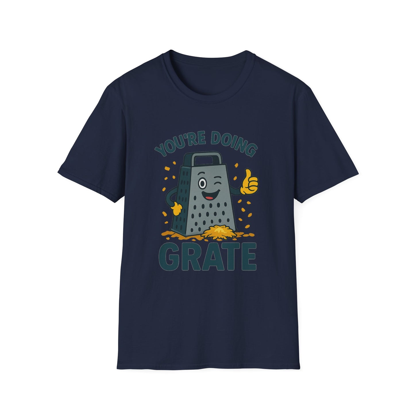 You’re Doing Grate Funny Cheese Grater Pun T-Shirt | Cute Kitchen Humor Graphic Tee | Encouragement Gift for Food & Pun Lovers