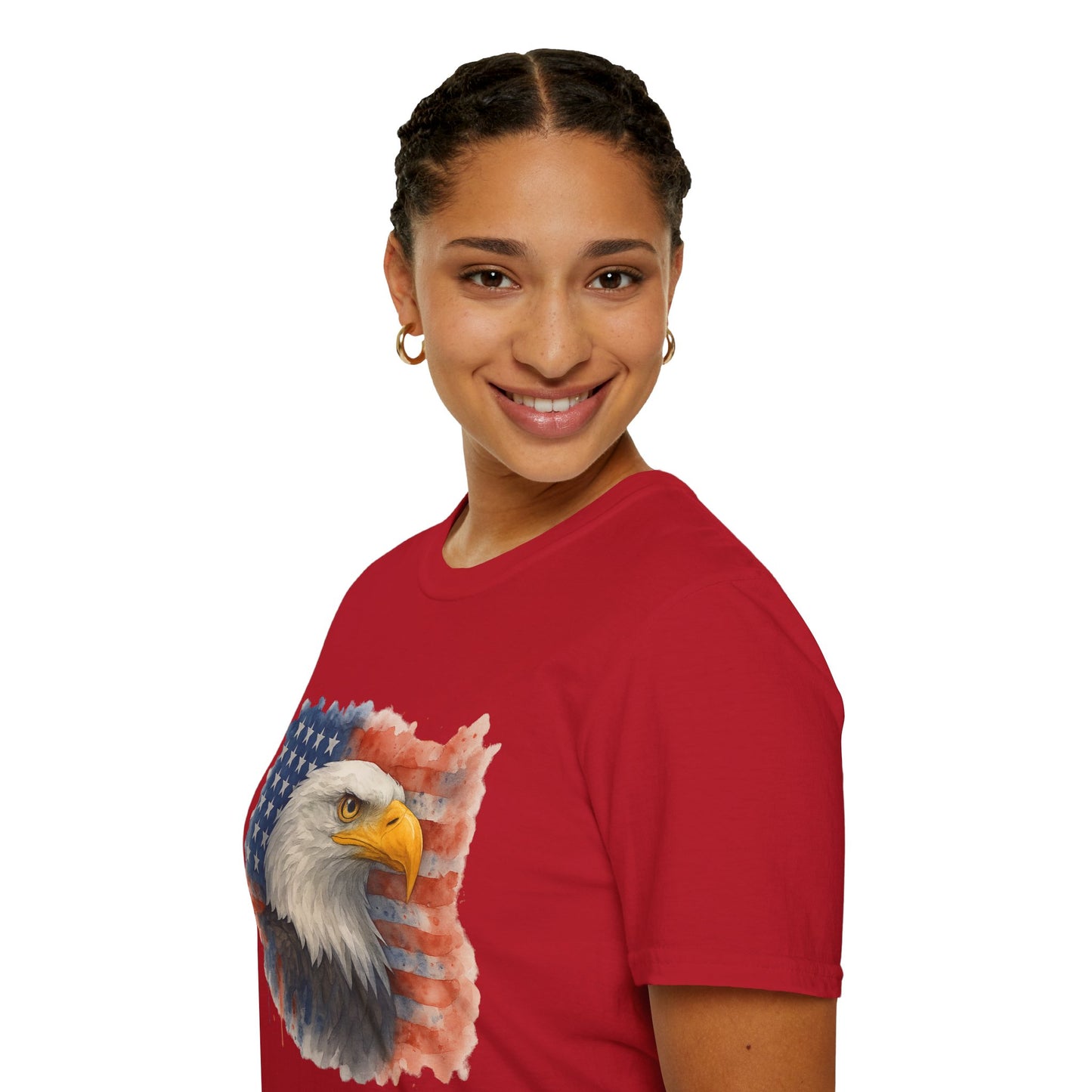 American Eagle & Flag T‑Shirt | Patriotic Graphic Tee | Bald Eagle USA Shirt | 4th of July Tee | Independence Day Apparel