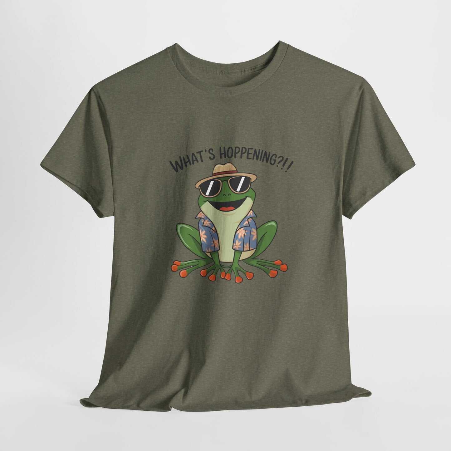 Funny Frog Shirt | What’s Hoppening T-Shirt | Cool Frog Graphic Tee | Amphibian Dad Joke Shirt | Cottagecore Animal Lover Gift