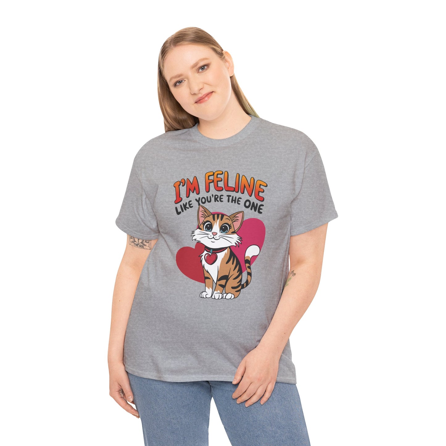I’m Feline Like You’re The One Shirt, Cute Cat Valentine Tee, Funny Cat Love Graphic TShirt, Romantic Gift For Her Him, Cat Pun Shirt
