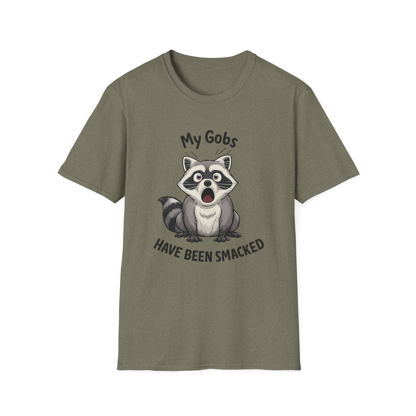 My Gobs Have Been Smacked Shirt, Funny Raccoon T Shirt, Gobsmacked Joke Tee, Meme Animal Shirt, Absurd Humor Graphic Tee