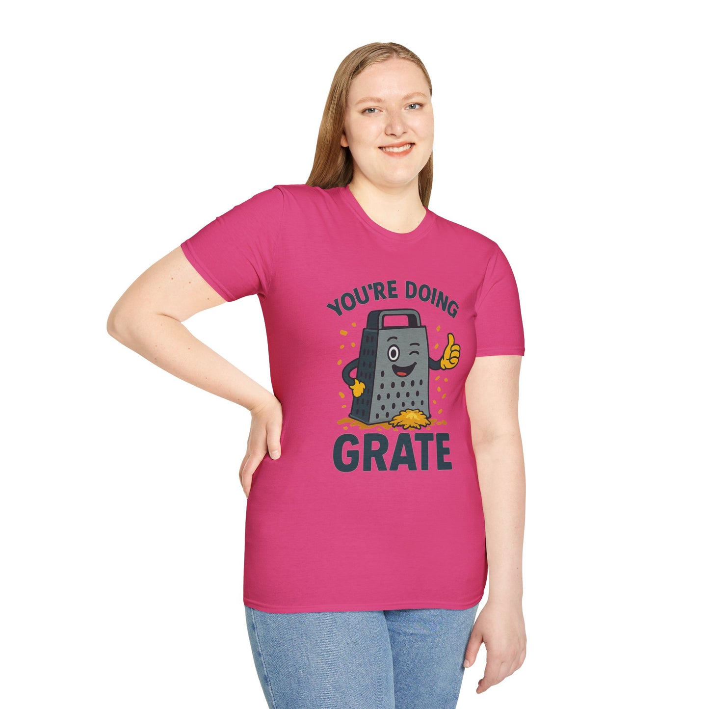 You’re Doing Grate Funny Cheese Grater Pun T-Shirt | Cute Kitchen Humor Graphic Tee | Encouragement Gift for Food & Pun Lovers