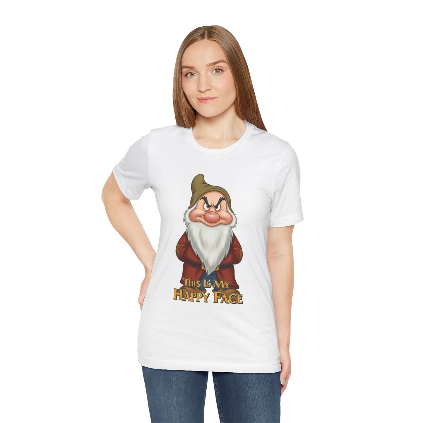 Grumpy Mood Shirt | This Is My Happy Face Tee | Funny Sarcastic Graphic T-Shirt | Retro Grumpy Beard Shirt | Gift for Men Women Introverts
