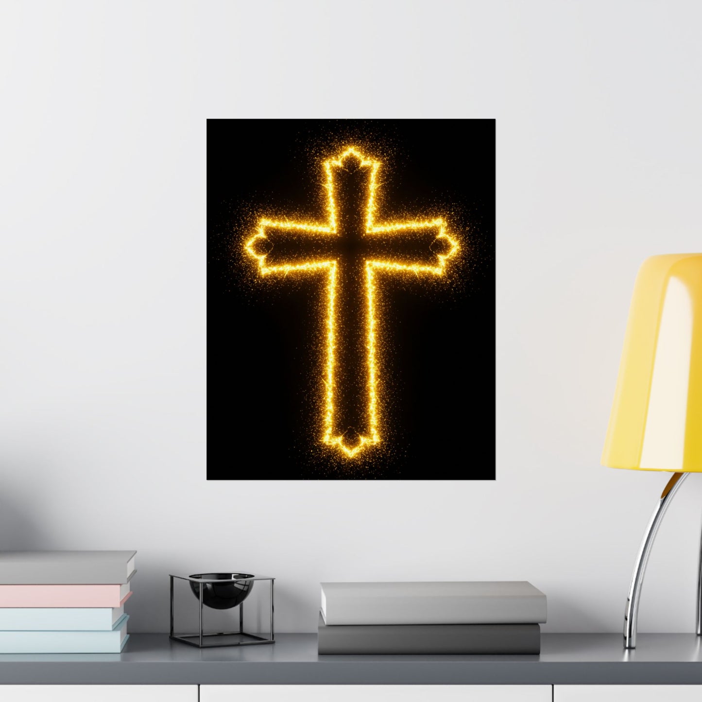 Vertical Poster - Glowing Cross Design