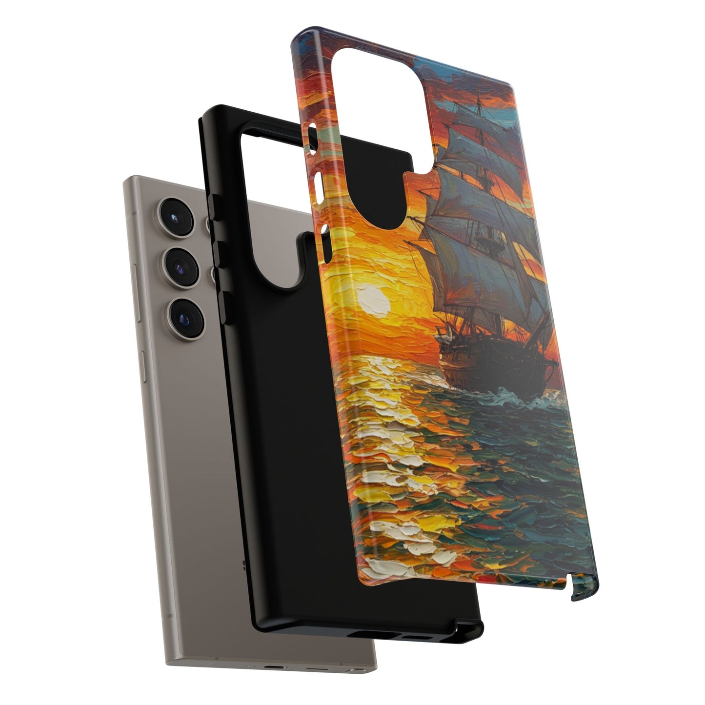 Samsung Galaxy Case - Ship Sailing at Sunset Design