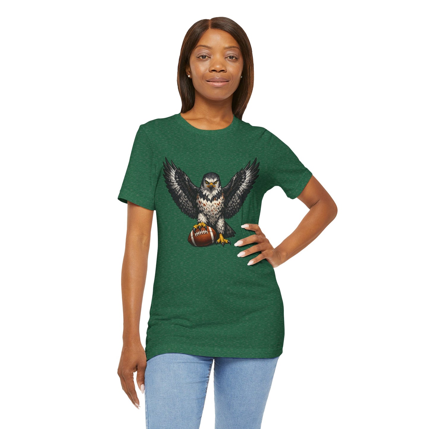 Hawk Football Shirt, Hawk Holding Football T Shirt, Hawk Mascot Tee, Football Bird Of Prey Shirt, Game Day Sports Tee, Hawk Fan Gift
