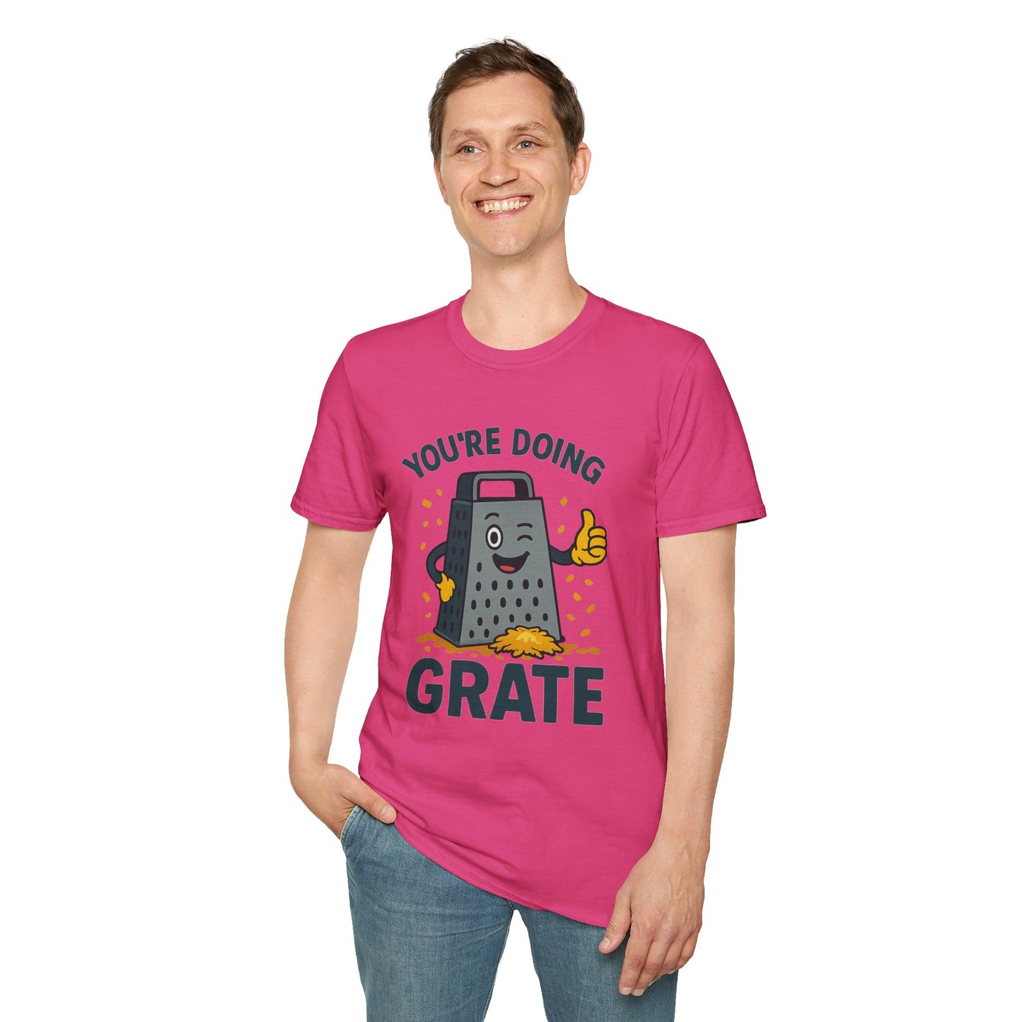 You’re Doing Grate Funny Cheese Grater Pun T-Shirt | Cute Kitchen Humor Graphic Tee | Encouragement Gift for Food & Pun Lovers